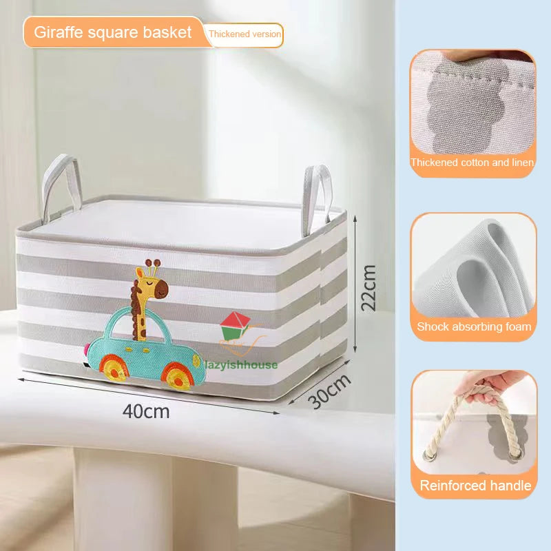 Folding Linen Storage Basket with Handles – Fabric Organizer for Closet, Toys & Laundry