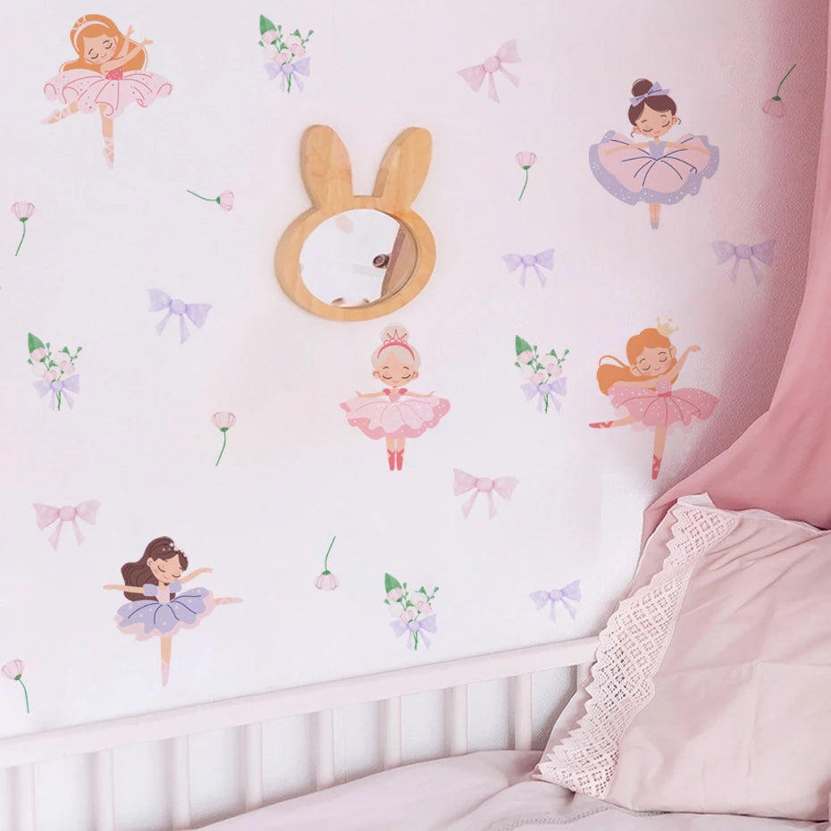 Fairy Ballet Dancer Wall Stickers for Girls Room