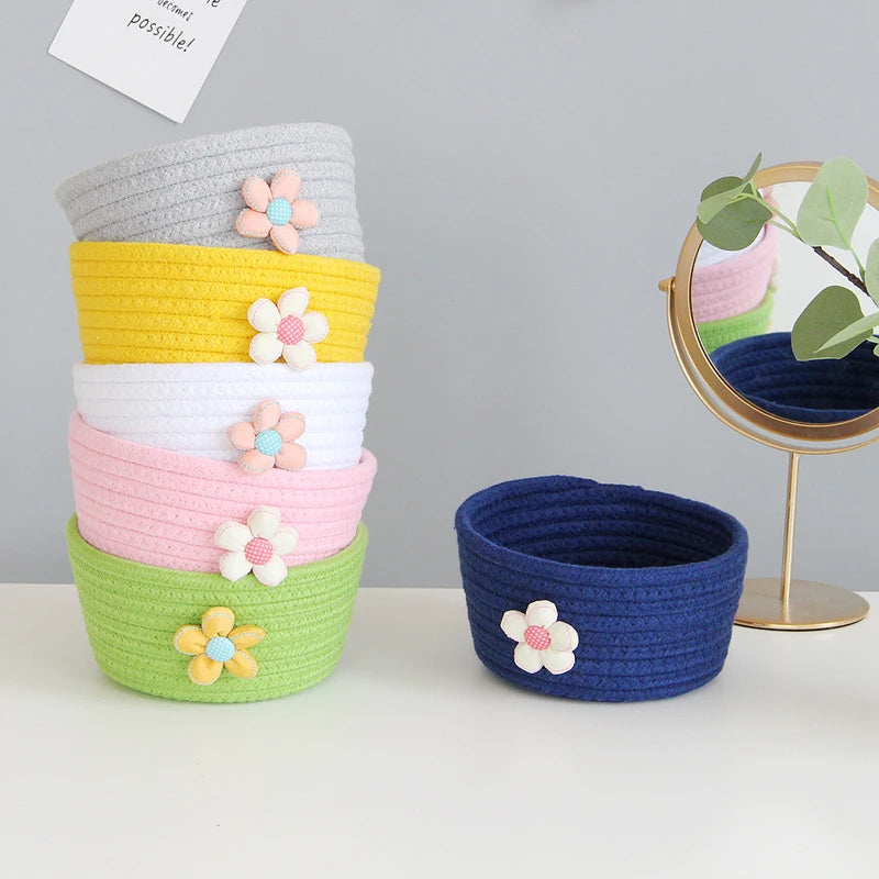 Cotton Rope Storage Baskets , Baby Toys,  Small Organizer Box