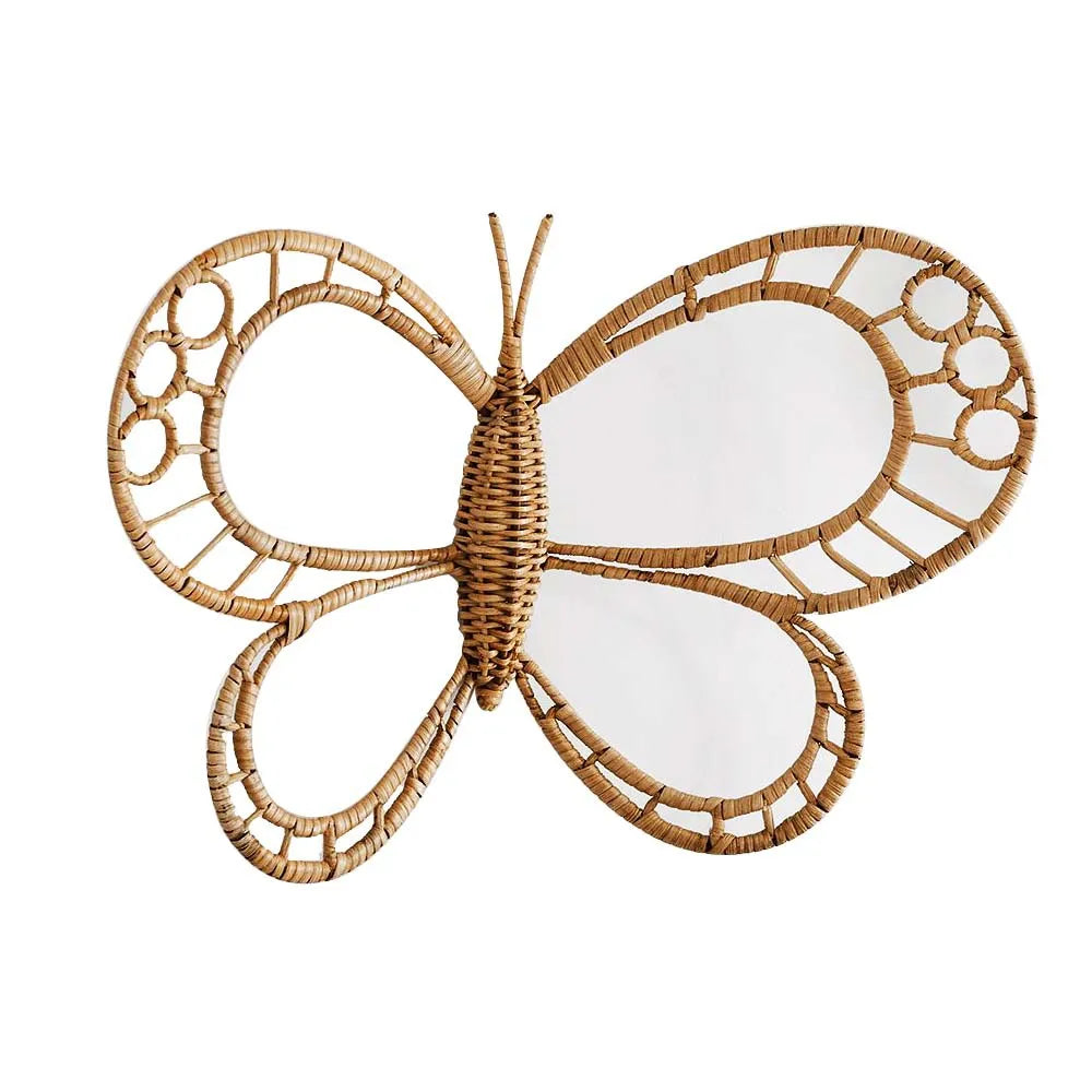 Nordic Rattan Butterfly Wall Décor – Handmade Boho Natural Wall Ornament