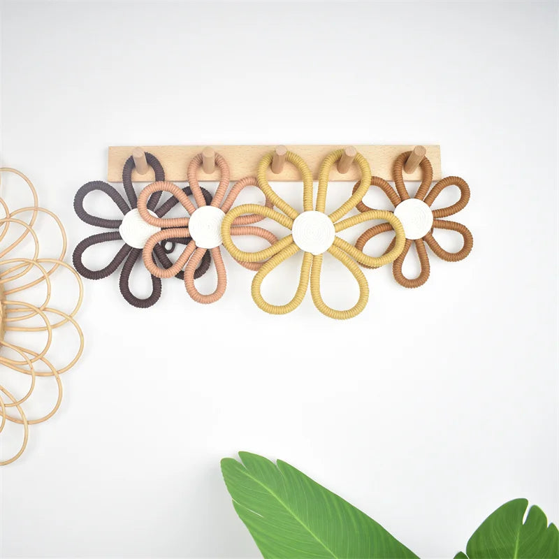 Handwoven Daisy Flower Wall Hanging – Kids & Nursery wall Decor