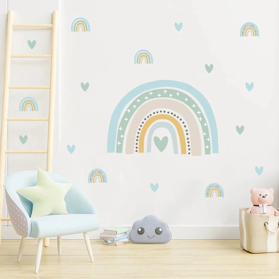 Pink Heart Cartoon Wall Decal – Girls Nursery Decor