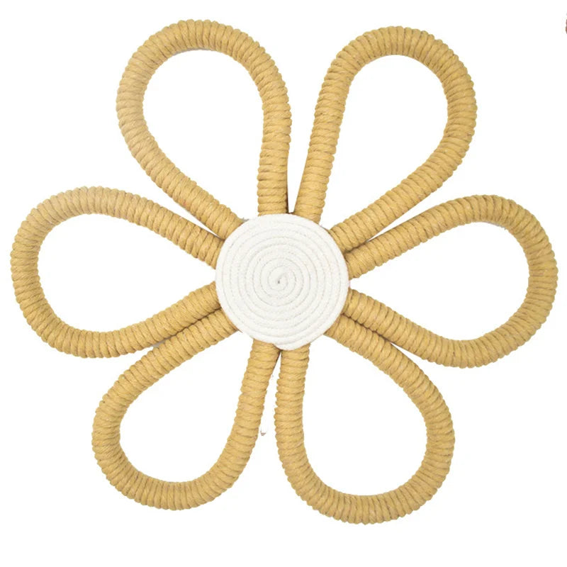 Handwoven Daisy Flower Wall Hanging – Kids & Nursery wall Decor
