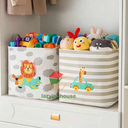 Folding Linen Storage Basket with Handles – Fabric Organizer for Closet, Toys & Laundry