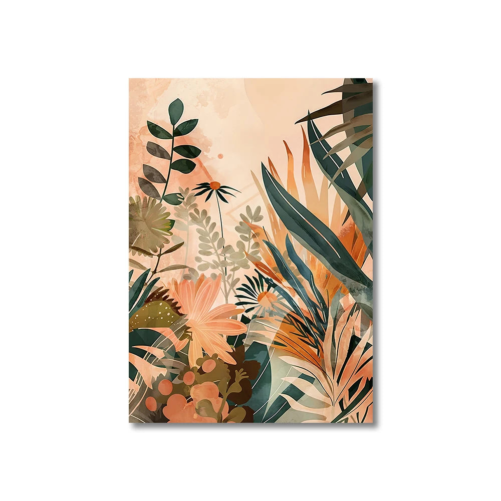3-Piece Floral Abstract Canvas Wall Art Set – Modern Botanical Prints