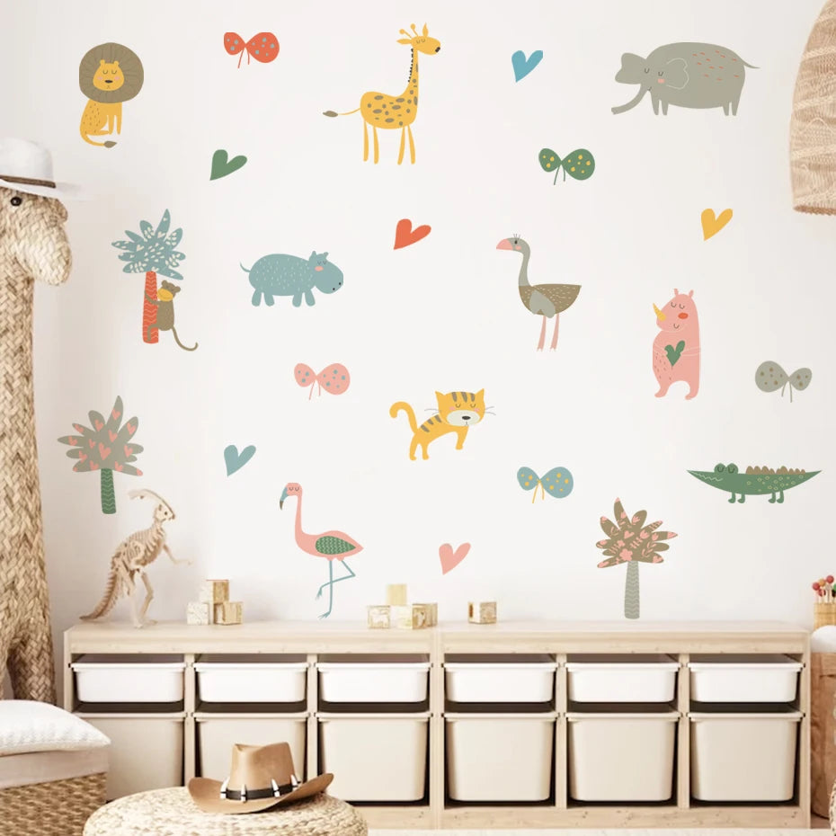 Cute Cartoon Animal Wall Stickers – Kids Room Decor