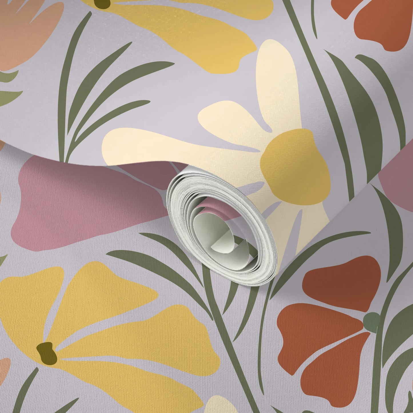 Boho Lilac Floral Arch Wall Decal
