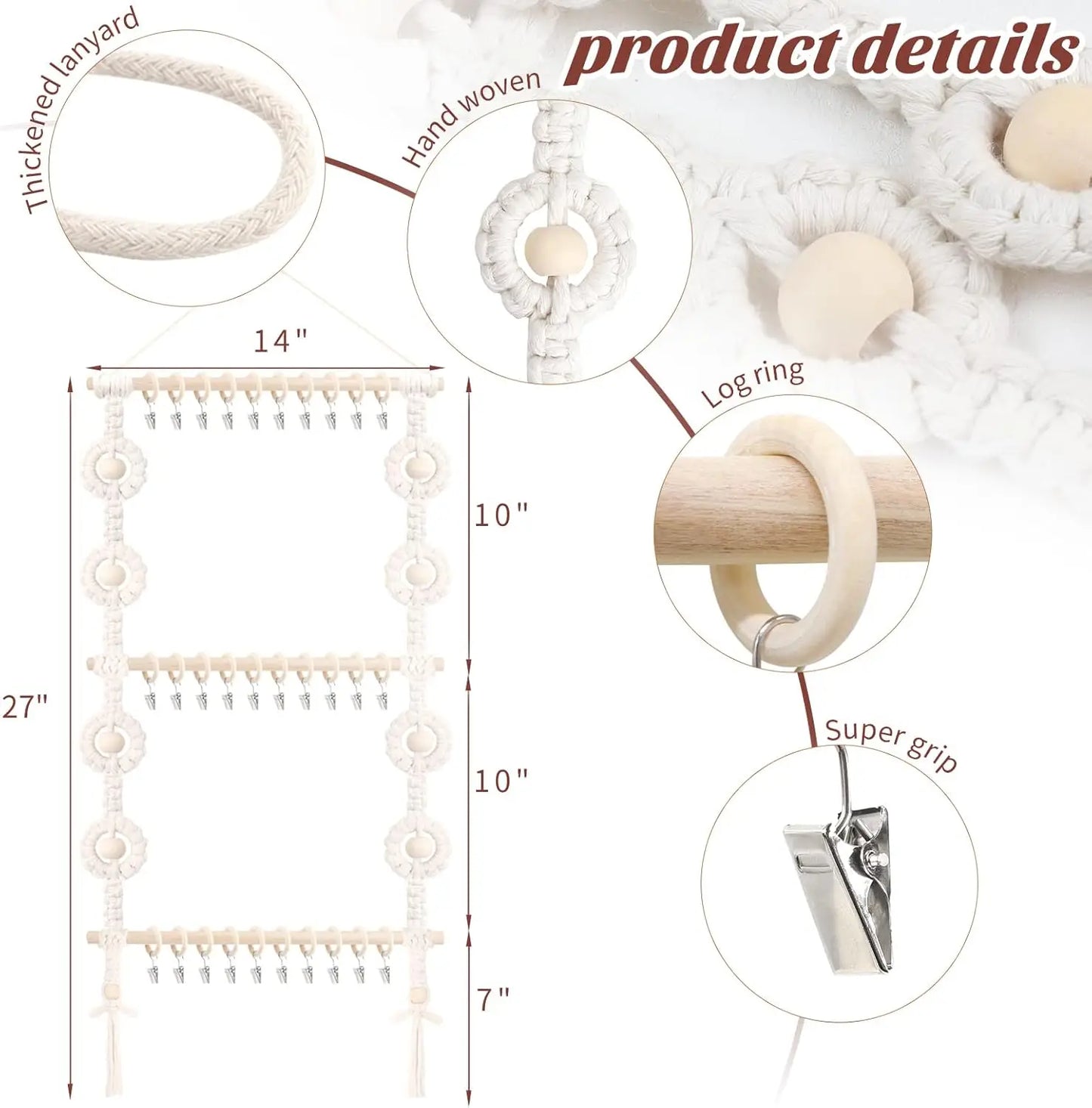 Baby Hair Bow & Headband Organizer – Wall Hanging Storage with Hooks