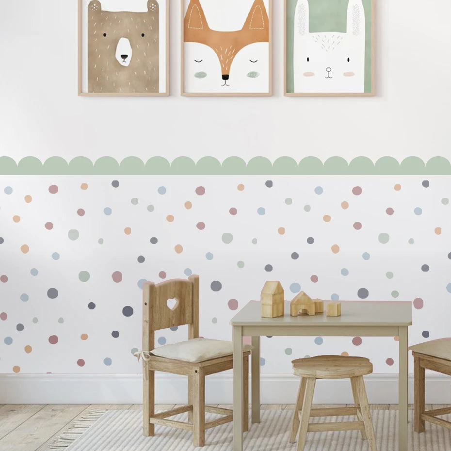 Boho Heart Scalloped Wall Decal – Kids Room Decor