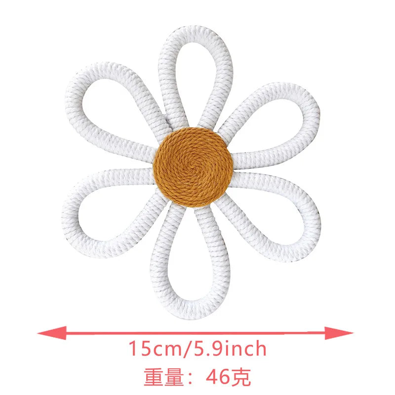 Boho Macrame Daisy Wall Hanging – Handmade Nursery & Kids Room Décor