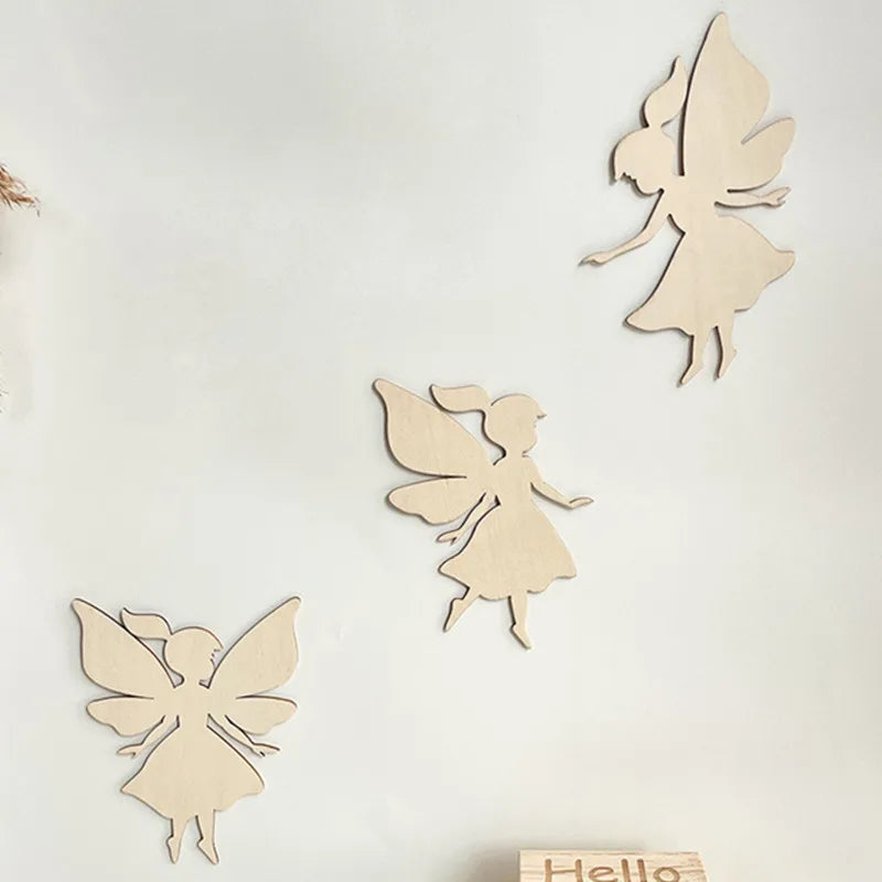 Nordic Wooden Fairy Wall Stickers – DIY Kids Room & Nursery Décor Set