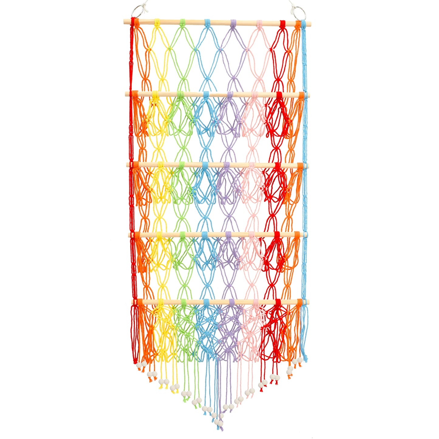 Handwoven Cotton Rope Toy Hammock – Wall Hanging Plush Organizer