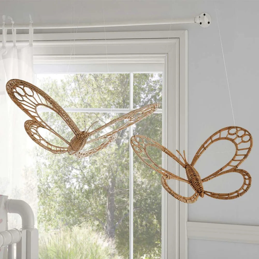Nordic Rattan Butterfly Wall Décor – Handmade Boho Natural Wall Ornament