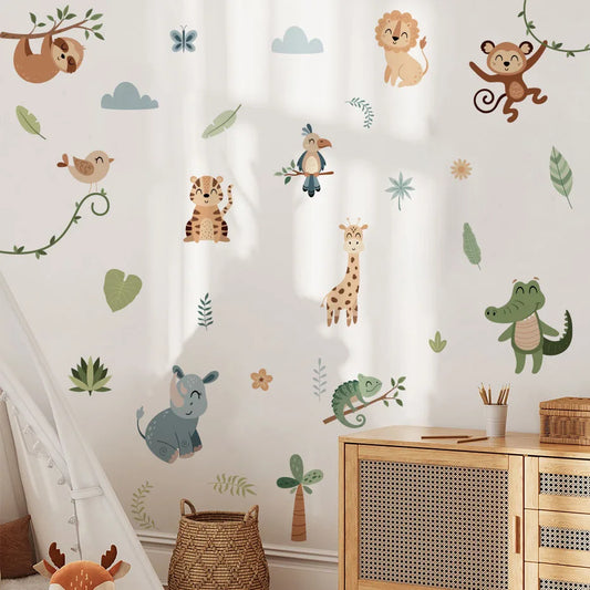 Cute Cartoon Animal Wall Stickers – Kids Room Decor