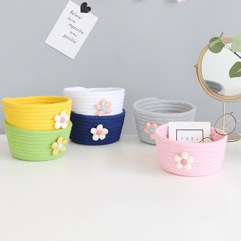 Cotton Rope Storage Baskets , Baby Toys,  Small Organizer Box