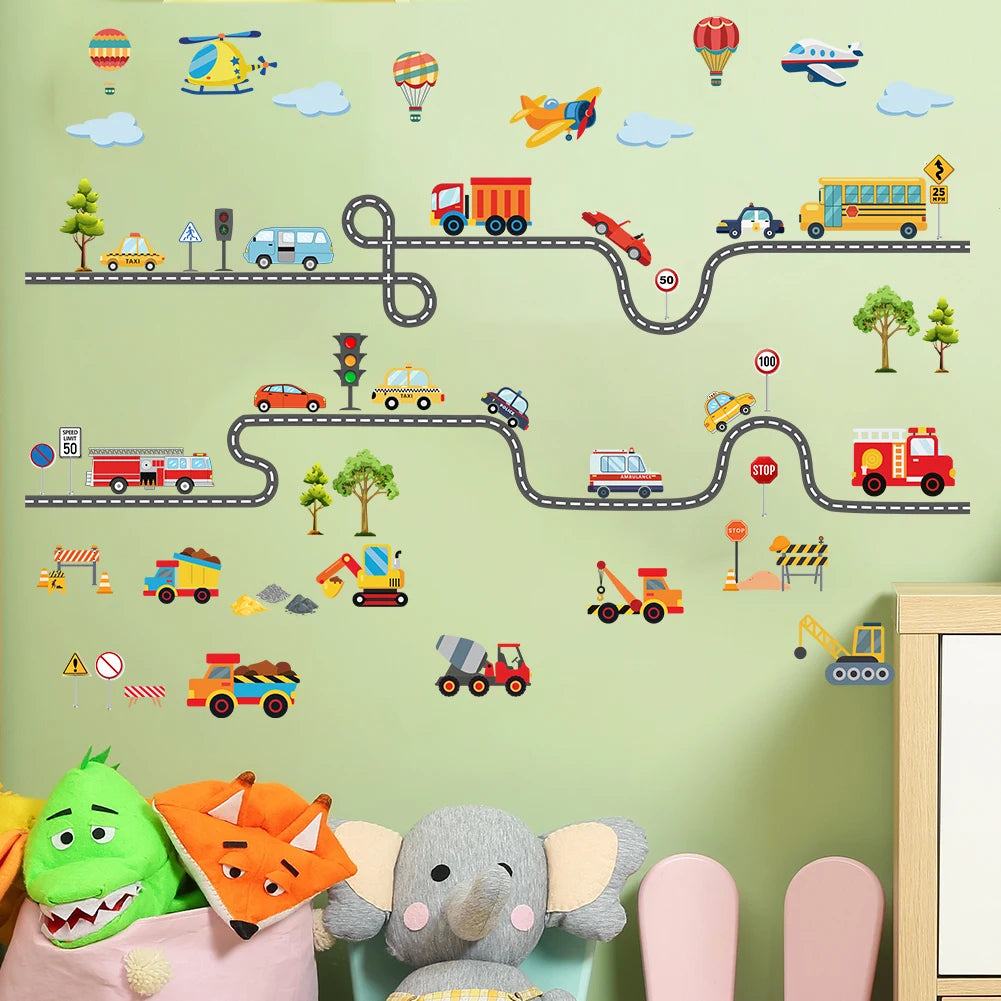 Watercolor Car Wall Stickers – Kids Room Decor