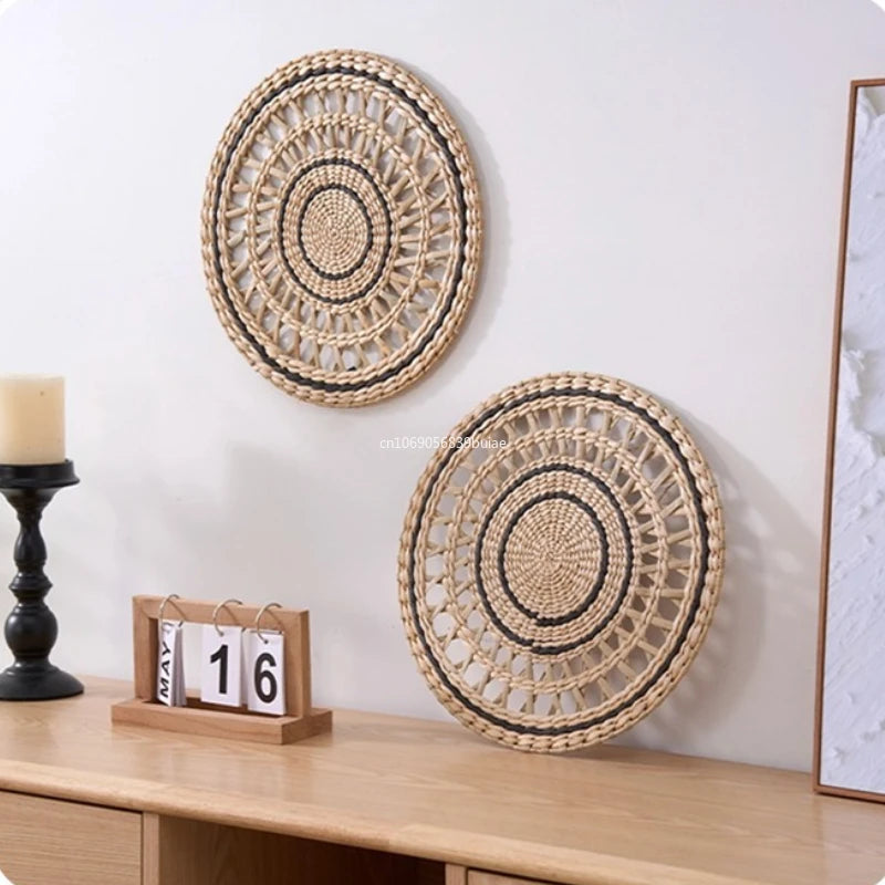 Handwoven Straw Wall Hanging – Aesthetic wall Decor