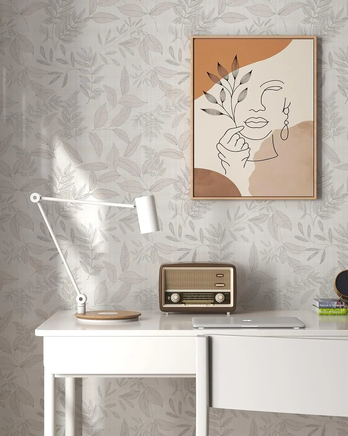 Vintage Boho Leaf Peel & Stick Wallpaper – Waterproof Cabinet & Drawer Upgrade