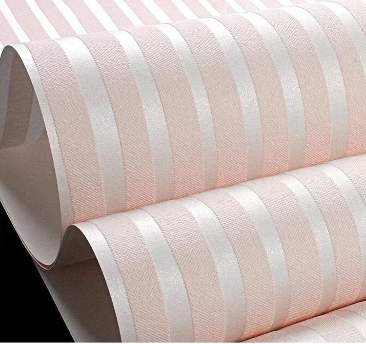 Modern Vertical Stripe Wallpaper – Pink & Blue Elegant Wall Decor