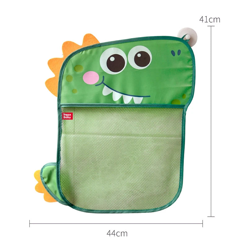 Dinosaur Baby Bath Toy Organizer – Suction Mesh Storage Bag for Kids