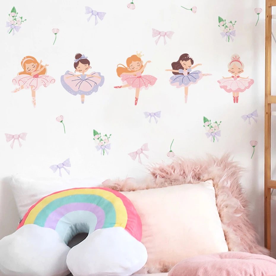 Fairy Ballet Dancer Wall Stickers for Girls Room