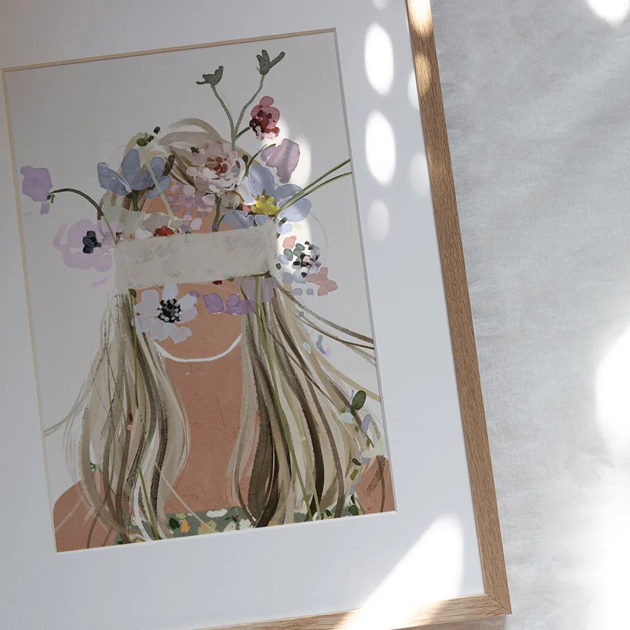 Abstract Girl Flowers Canvas Wall decore – Nordic Living Room Decor