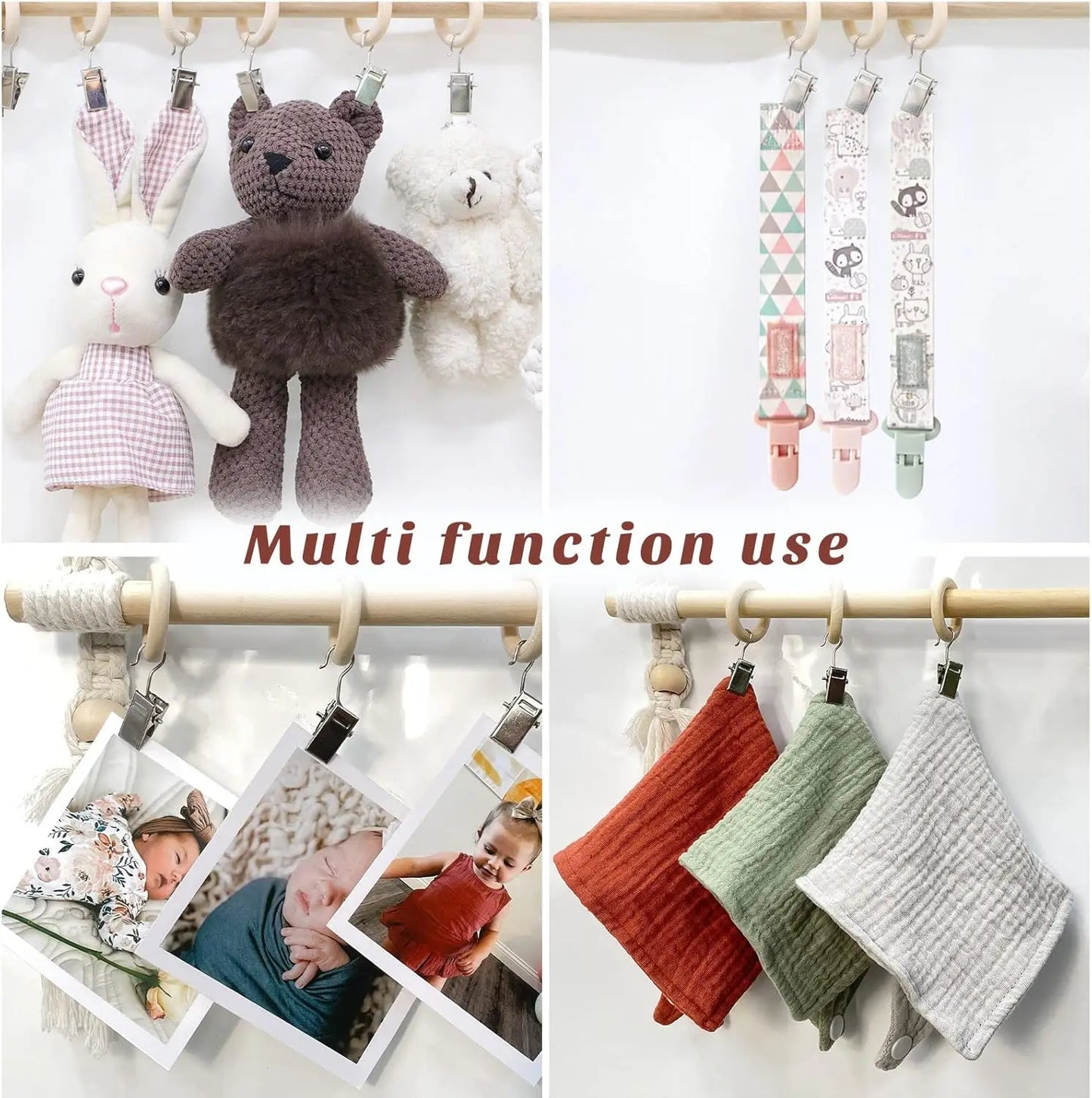 Baby Hair Bow & Headband Organizer – Wall Hanging Storage with Hooks