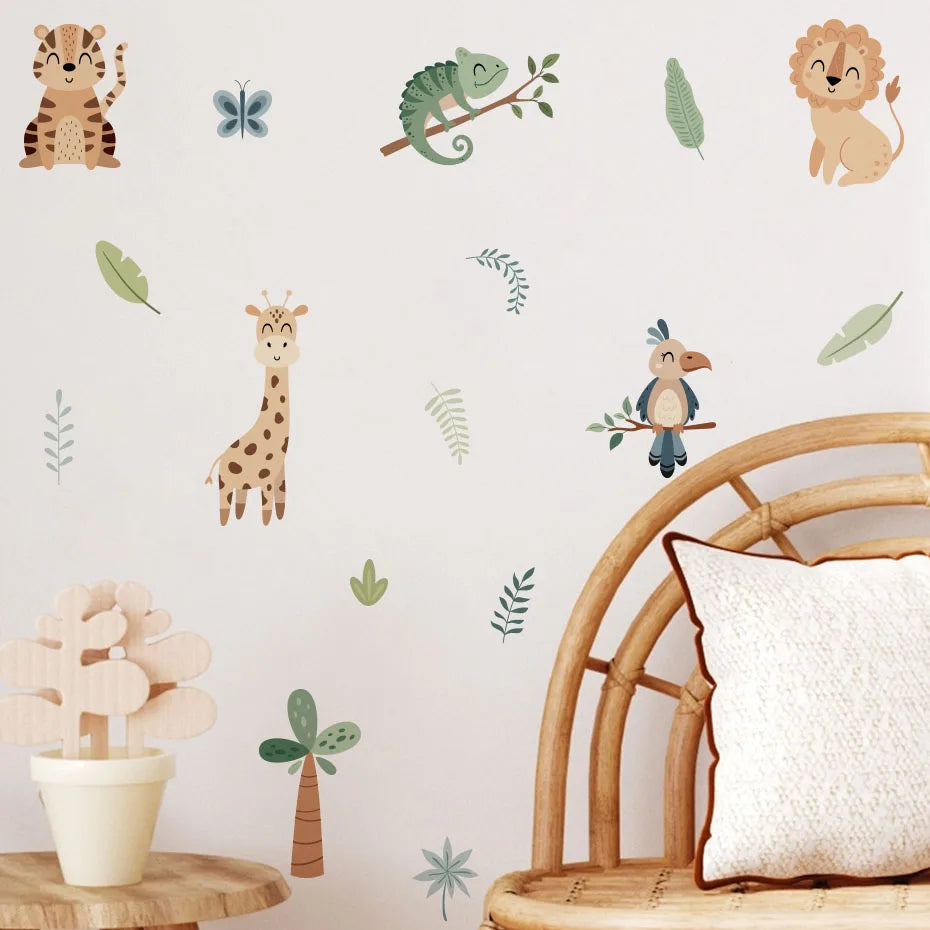 Cute Cartoon Animal Wall Stickers – Kids Room Decor