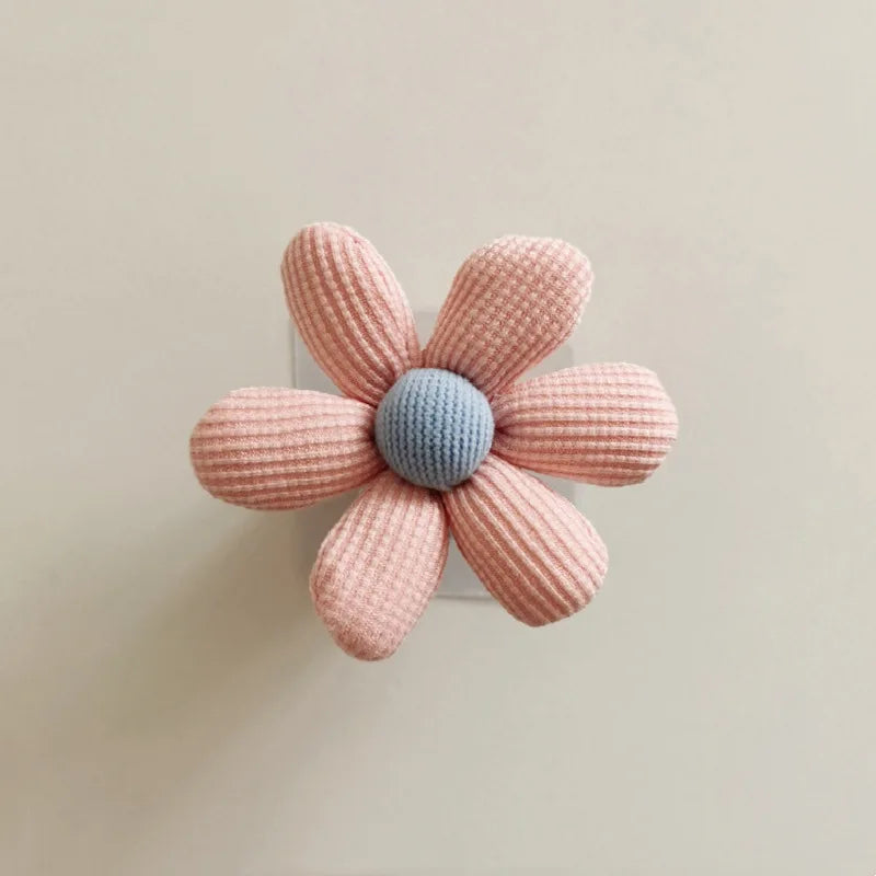 Wooden Flower Wall Hooks – Self Adhesive Nordic Kids Room Storage Hooks