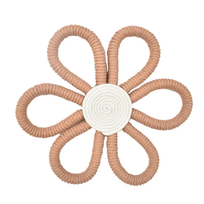 Handwoven Daisy Flower Wall Hanging – Kids & Nursery wall Decor