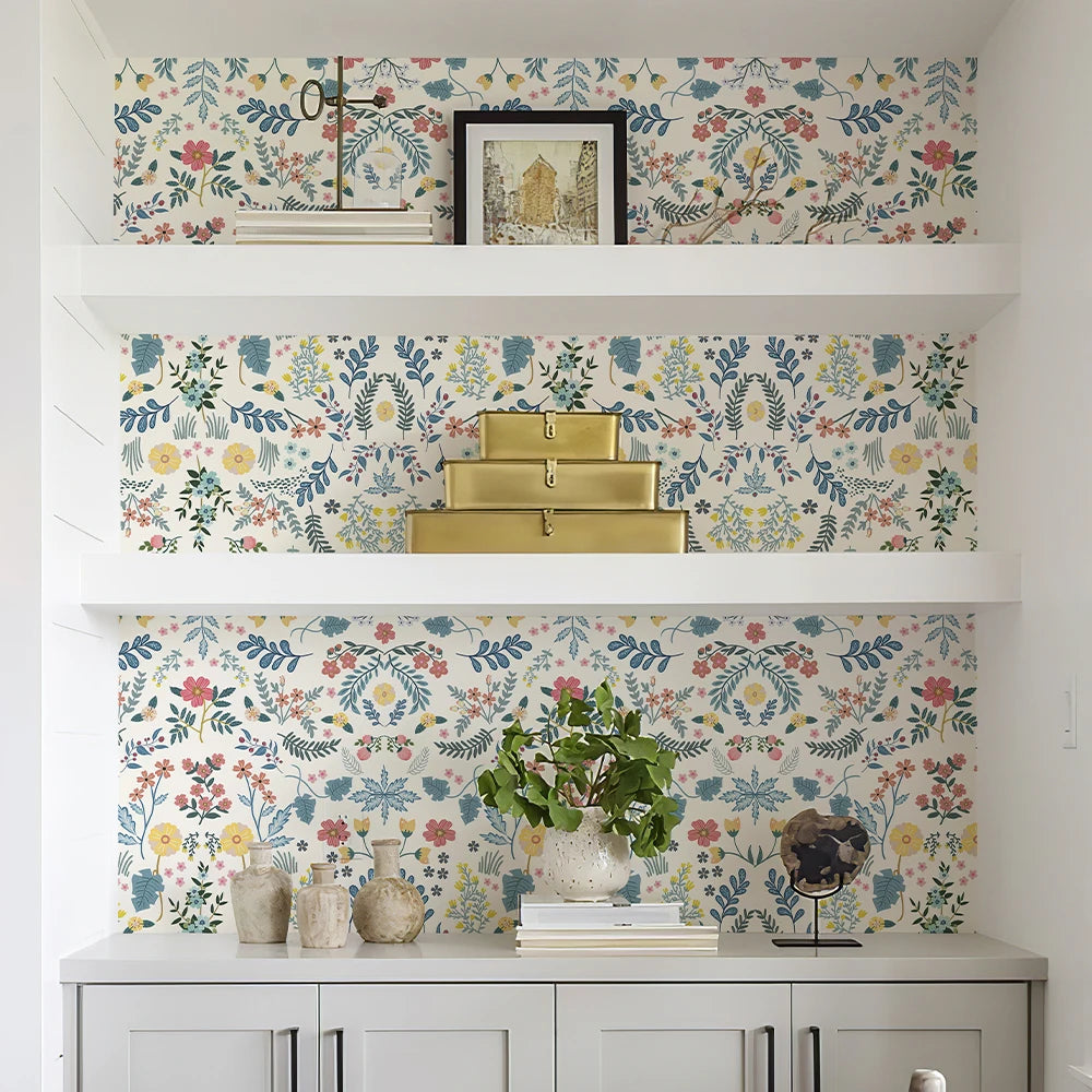 Classic Floral Peel & Stick Wallpaper – Waterproof PVC