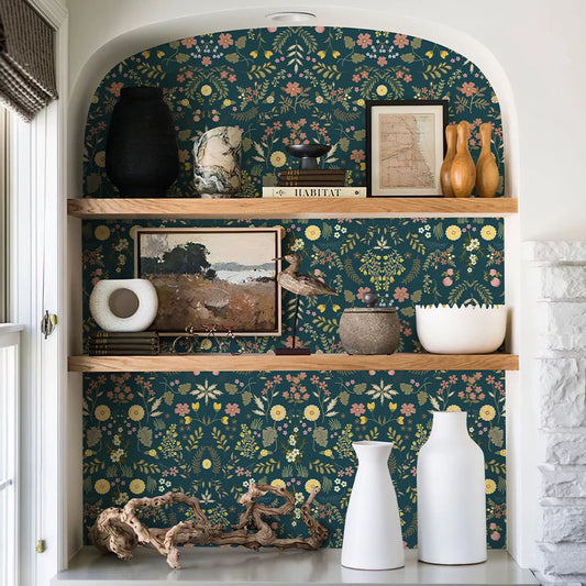 Classic Floral Peel & Stick Wallpaper – Waterproof PVC