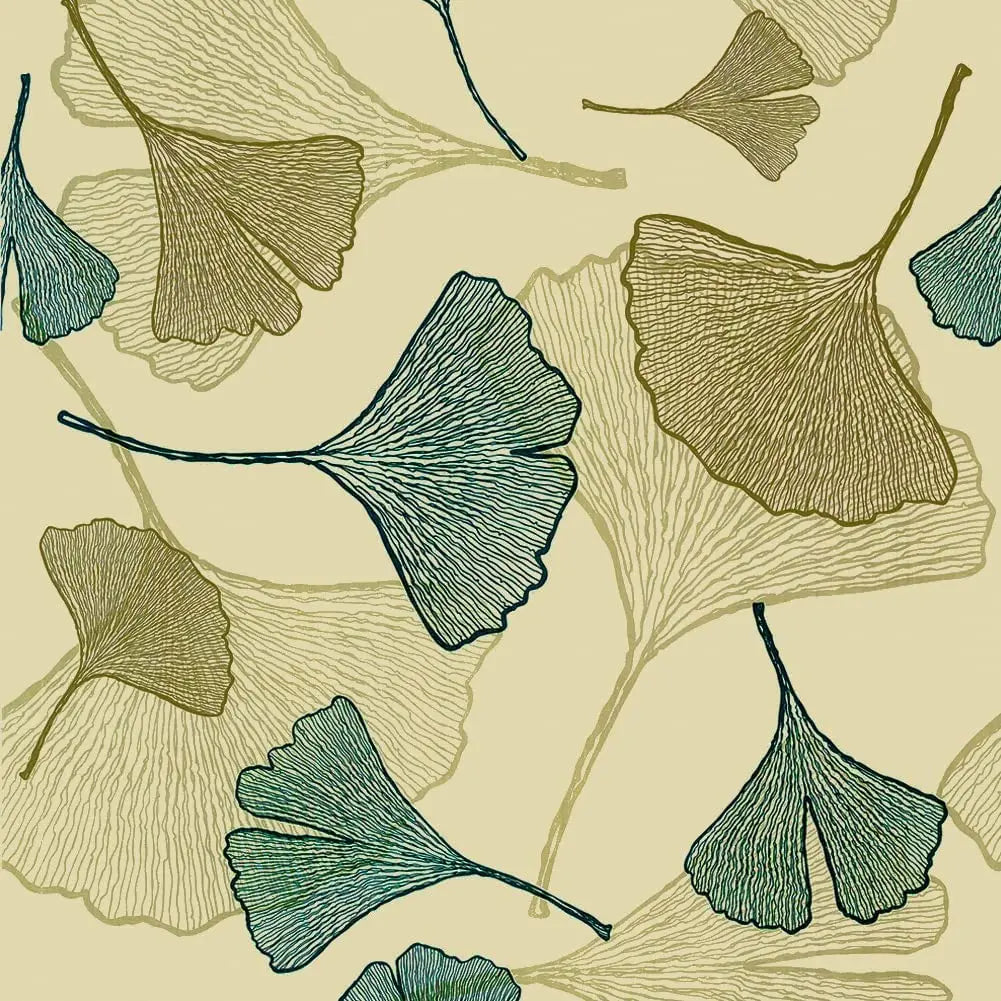 Ginkgo Leaf Peel & Stick Wallpaper – Removable Floral Vinyl Décor for Cabinets & Furniture