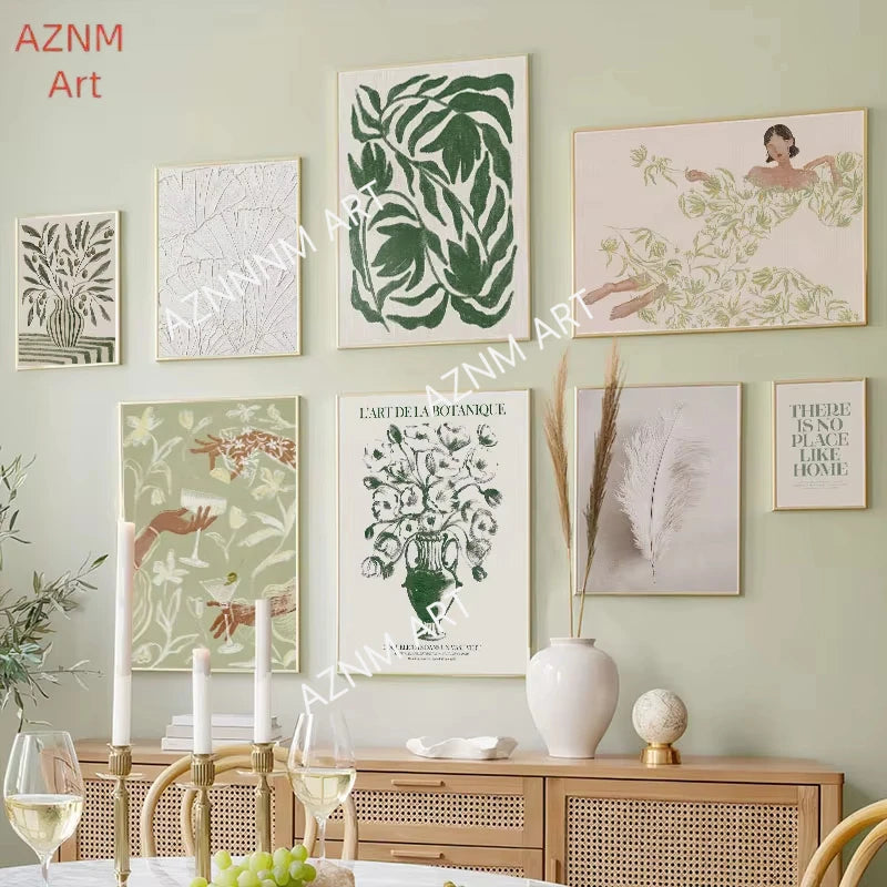 Abstract Girl & Floral Vase Canvas Wall decore – Modern Living Room Decor