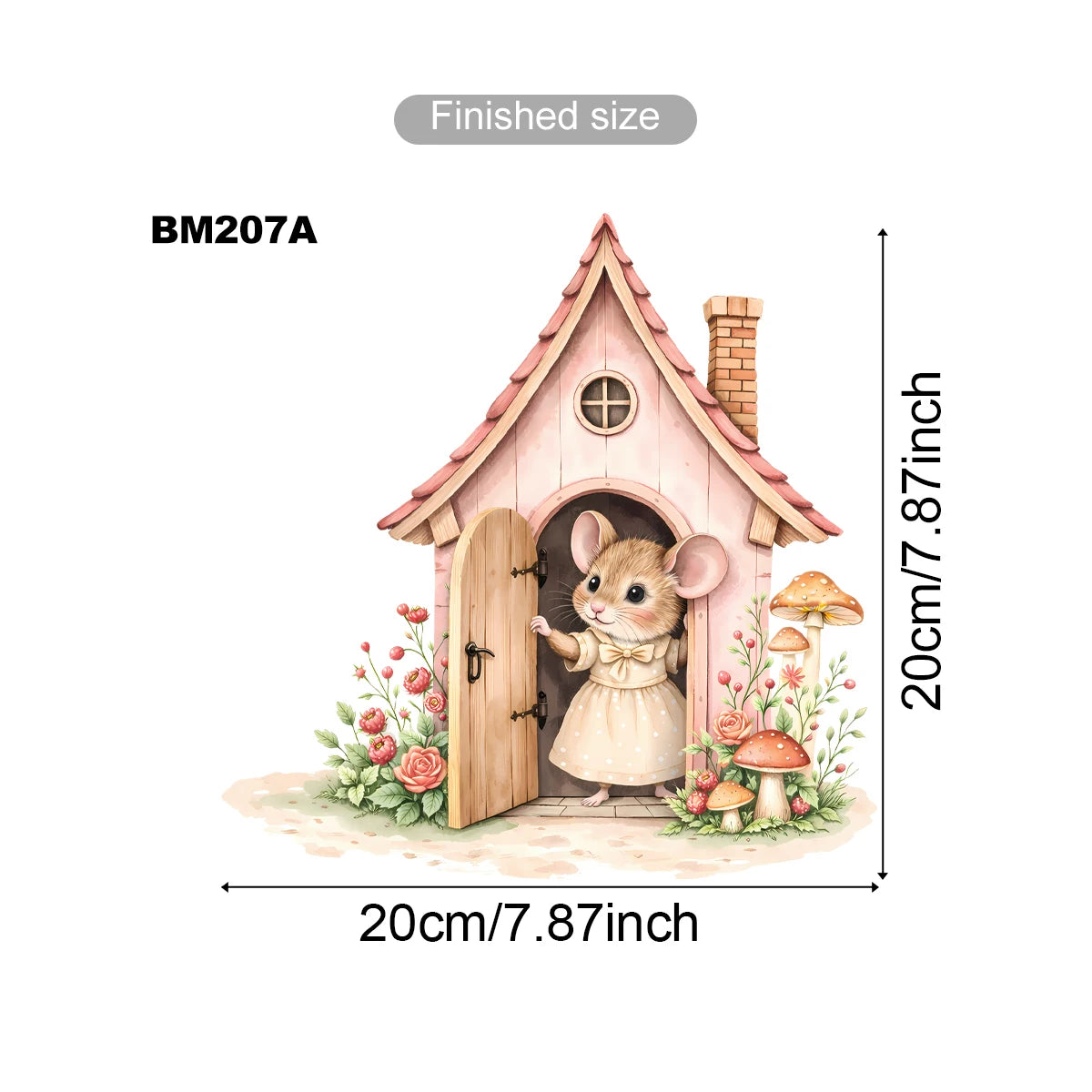 Cute Fairy Mouse Wall Decal – Pink Nursery Decor