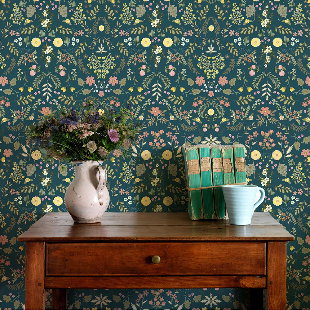 Classic Floral Peel & Stick Wallpaper – Waterproof PVC