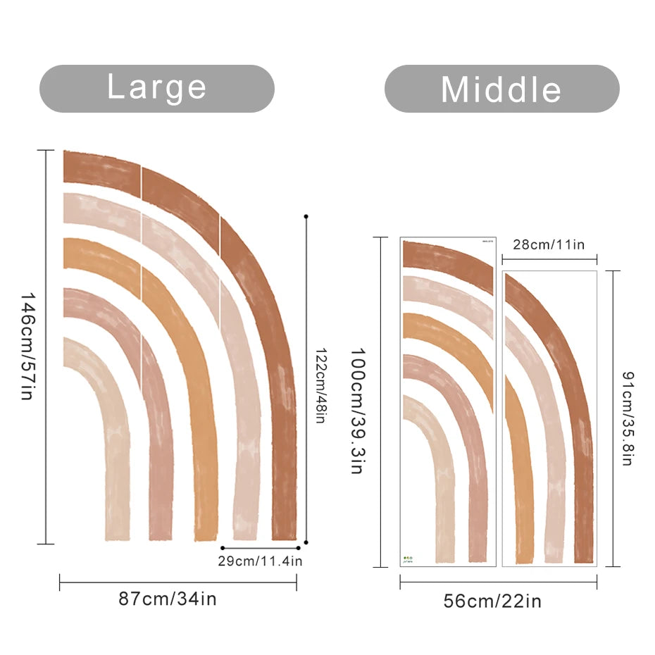 Half Rainbow Watercolor Wall Decal – DIY Home Decor