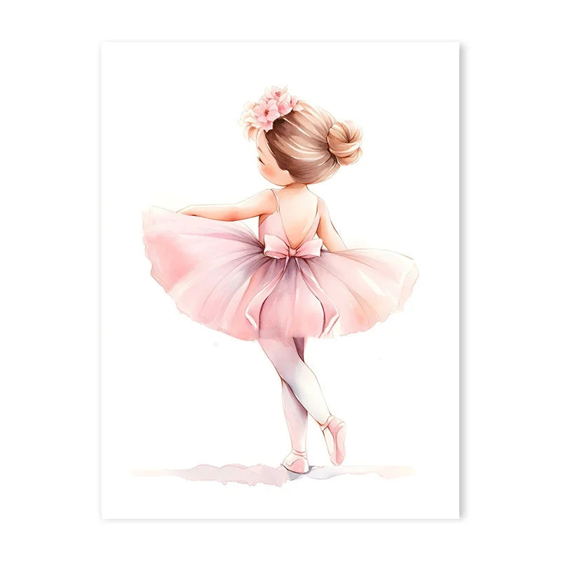 Pink Ballerina Unicorn Wall Art – Girls Nursery Canvas Print