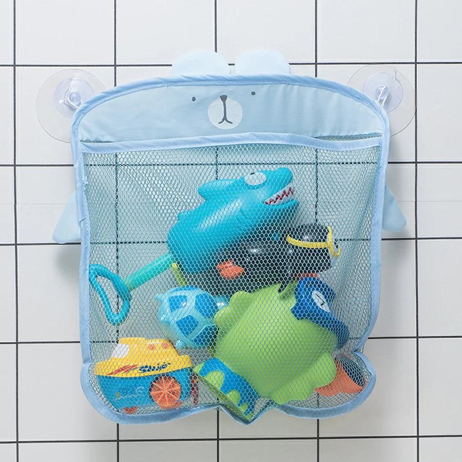 Cartoon Baby Bath Toy Organizer – Suction Mesh Storage Bag for Kids
