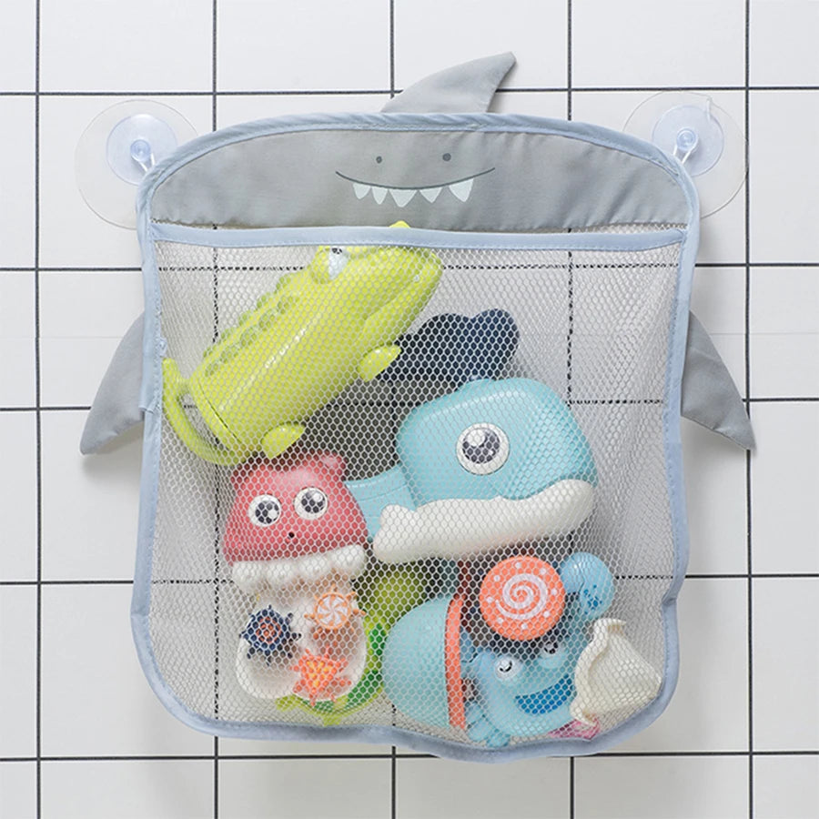 Cartoon Baby Bath Toy Organizer – Suction Mesh Storage Bag for Kids