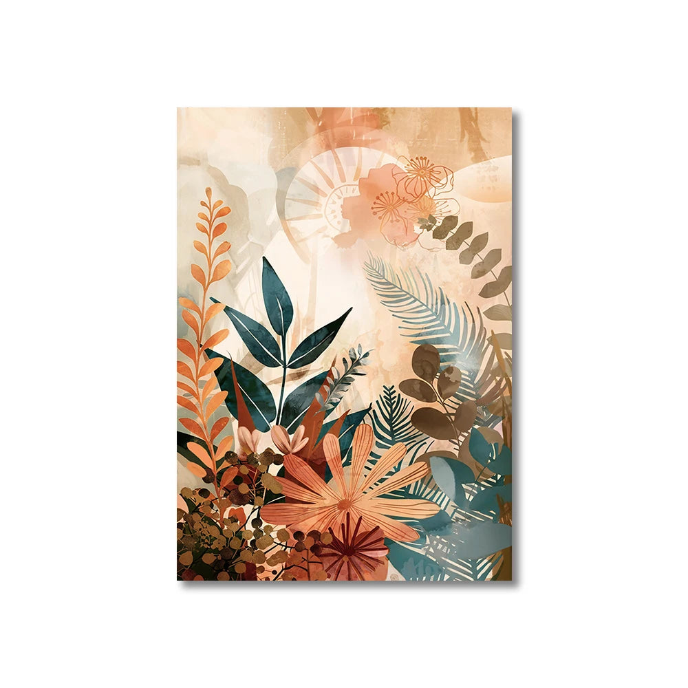 3-Piece Floral Abstract Canvas Wall Art Set – Modern Botanical Prints