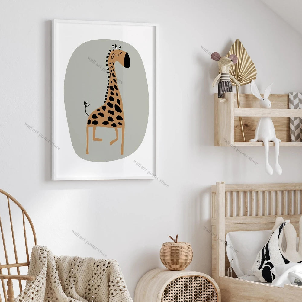 3-Piece Safari Animal Nursery Wall Art – Boho Jungle Prints
