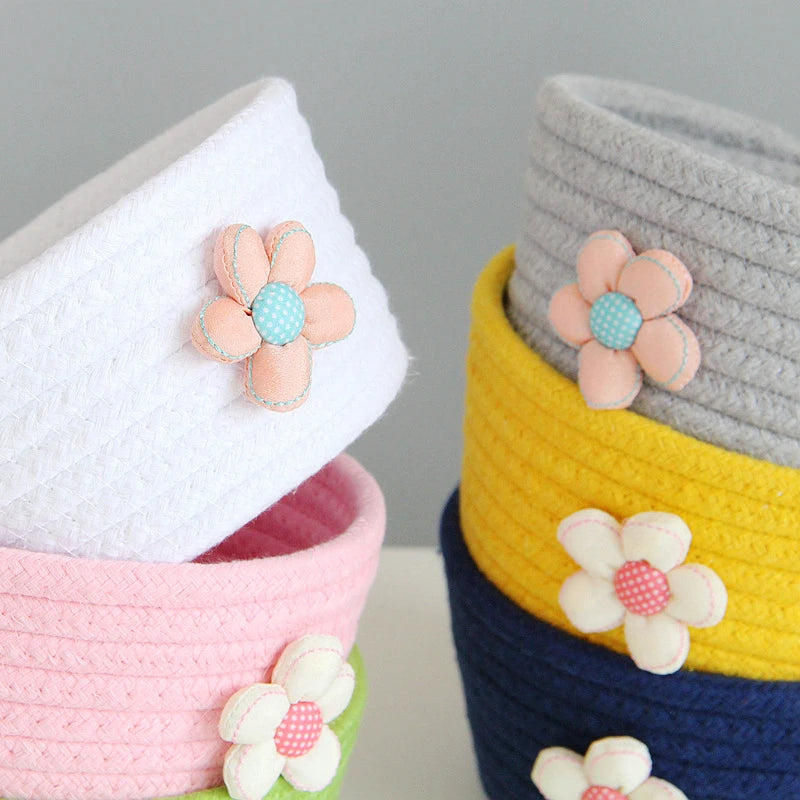 Cotton Rope Storage Baskets , Baby Toys,  Small Organizer Box