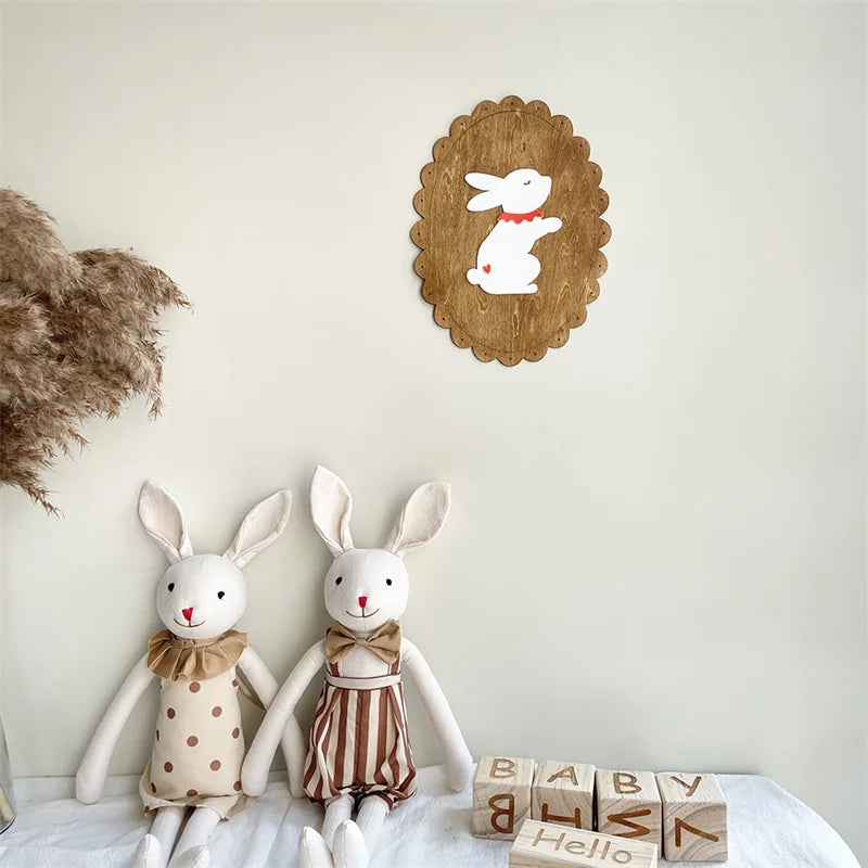Nordic Wooden Goose & Rabbit Wall Décor – Handmade Nursery Wall Art