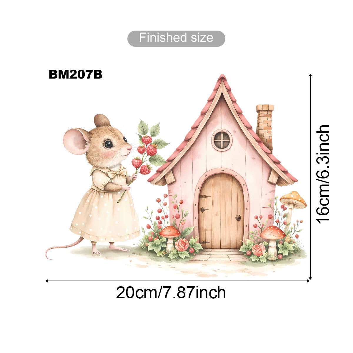 Cute Fairy Mouse Wall Decal – Pink Nursery Decor