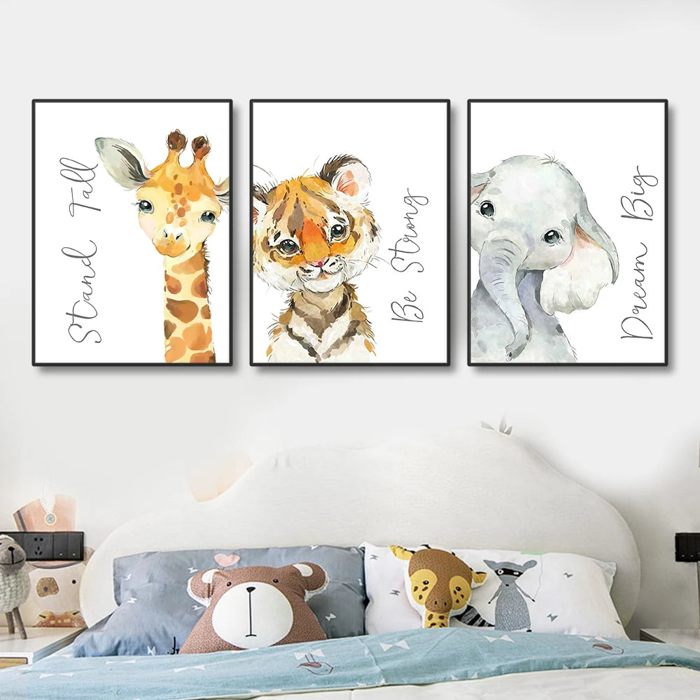 3-Piece Woodland Animal Wall Art Set – Gender Neutral Nursery Prints