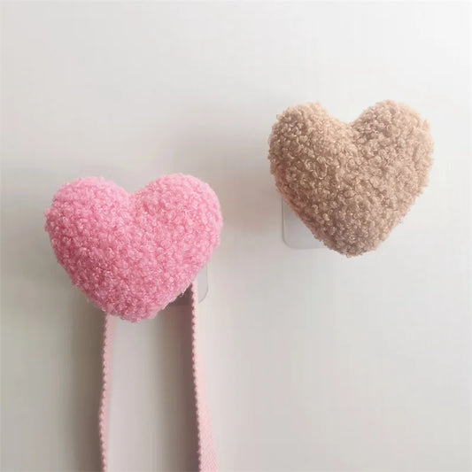 Love Heart Wooden Wall Hook – Nordic Kids Room Sticky Organizer Hook