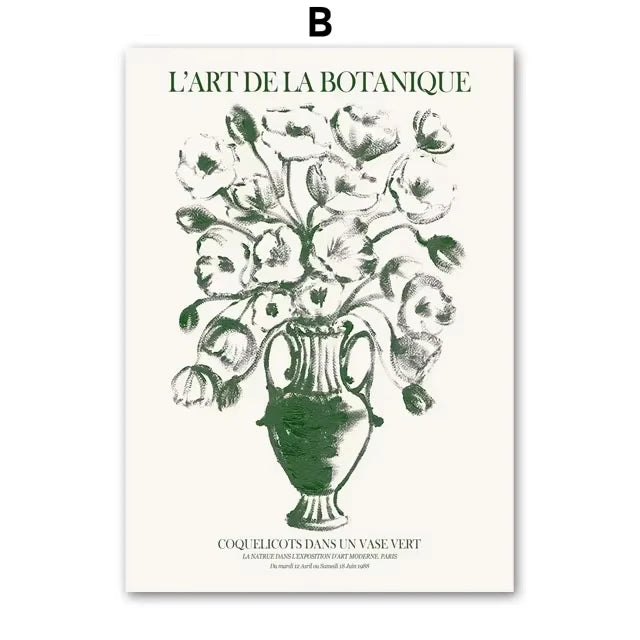 Abstract Girl & Floral Vase Canvas Wall decore – Modern Living Room Decor