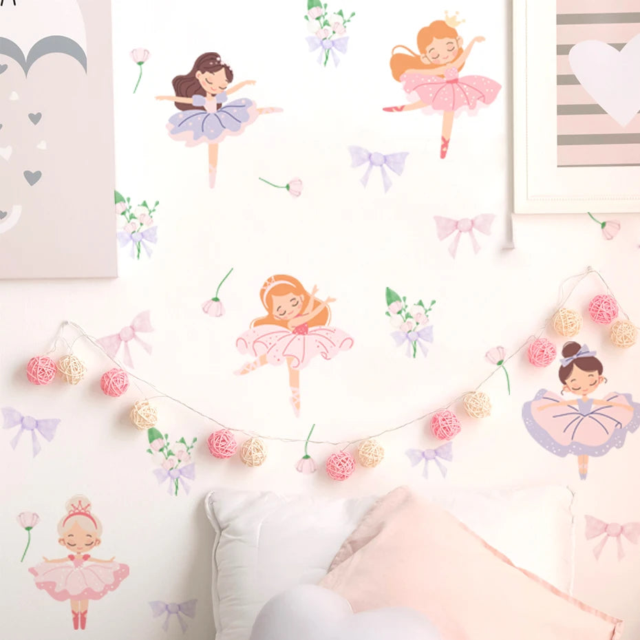 Fairy Ballet Dancer Wall Stickers for Girls Room