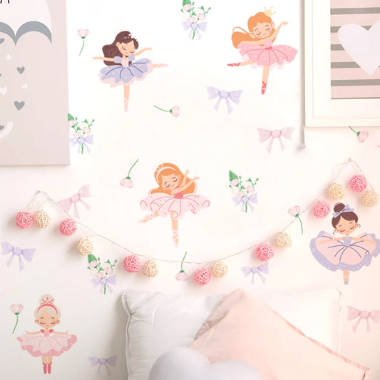 Fairy Ballet Dancer Wall Stickers for Girls Room